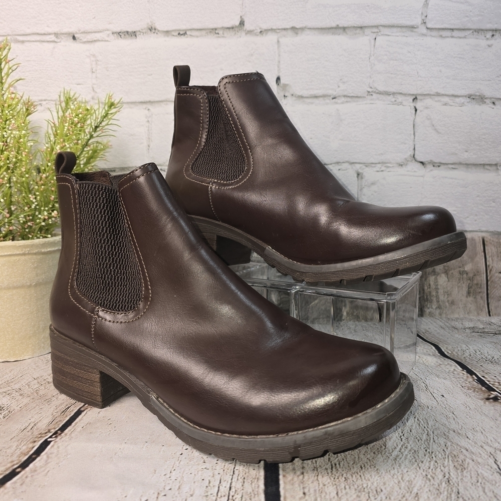 Eastland Jasmine Chelsea Dark Brown Ankle Boot slip on Womens 9 EUC